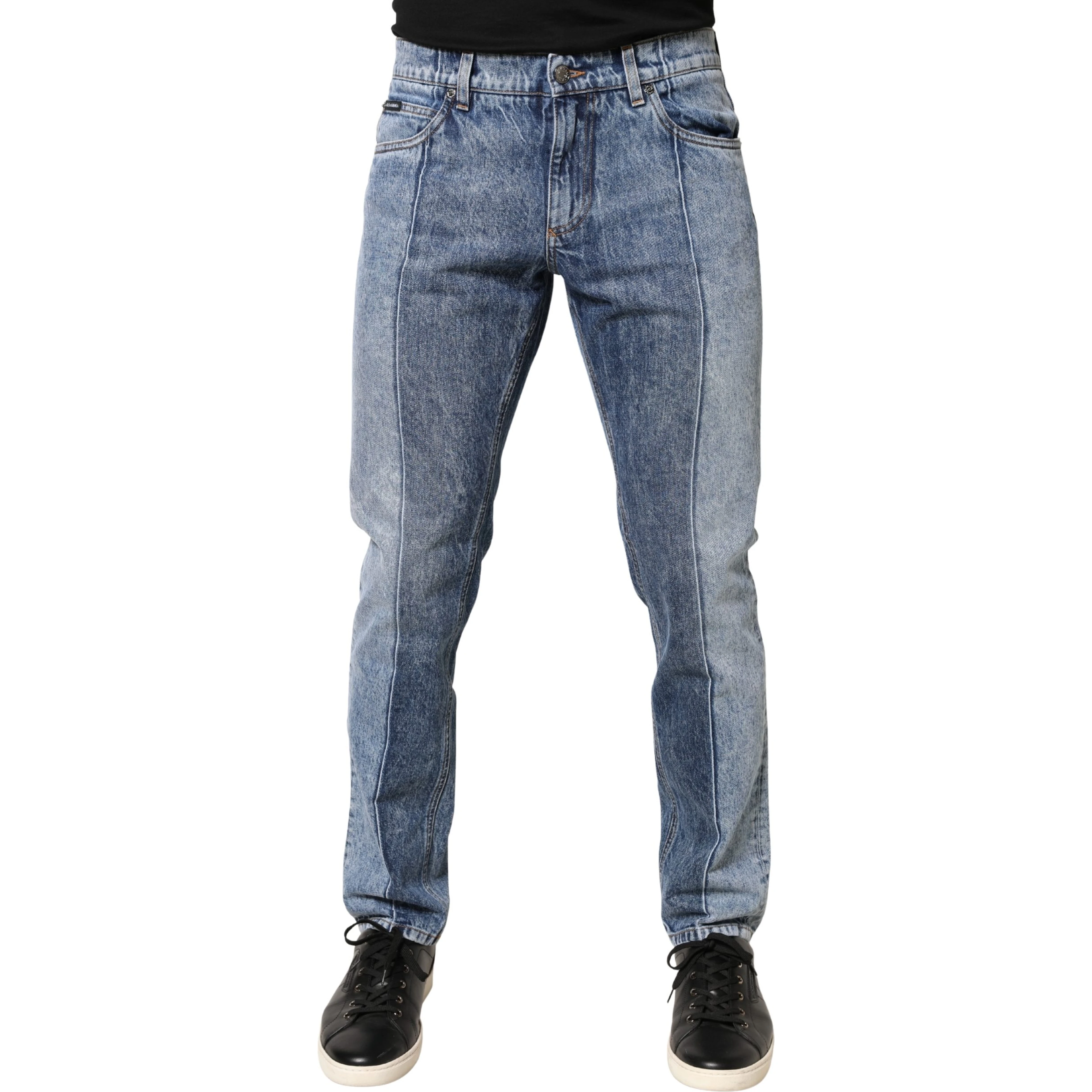Two Tone Blue Cotton Regular Men Denim Jeans