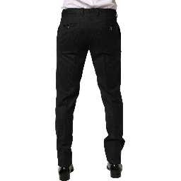 Black Wool Skinny Men Dress Trouser Pants
