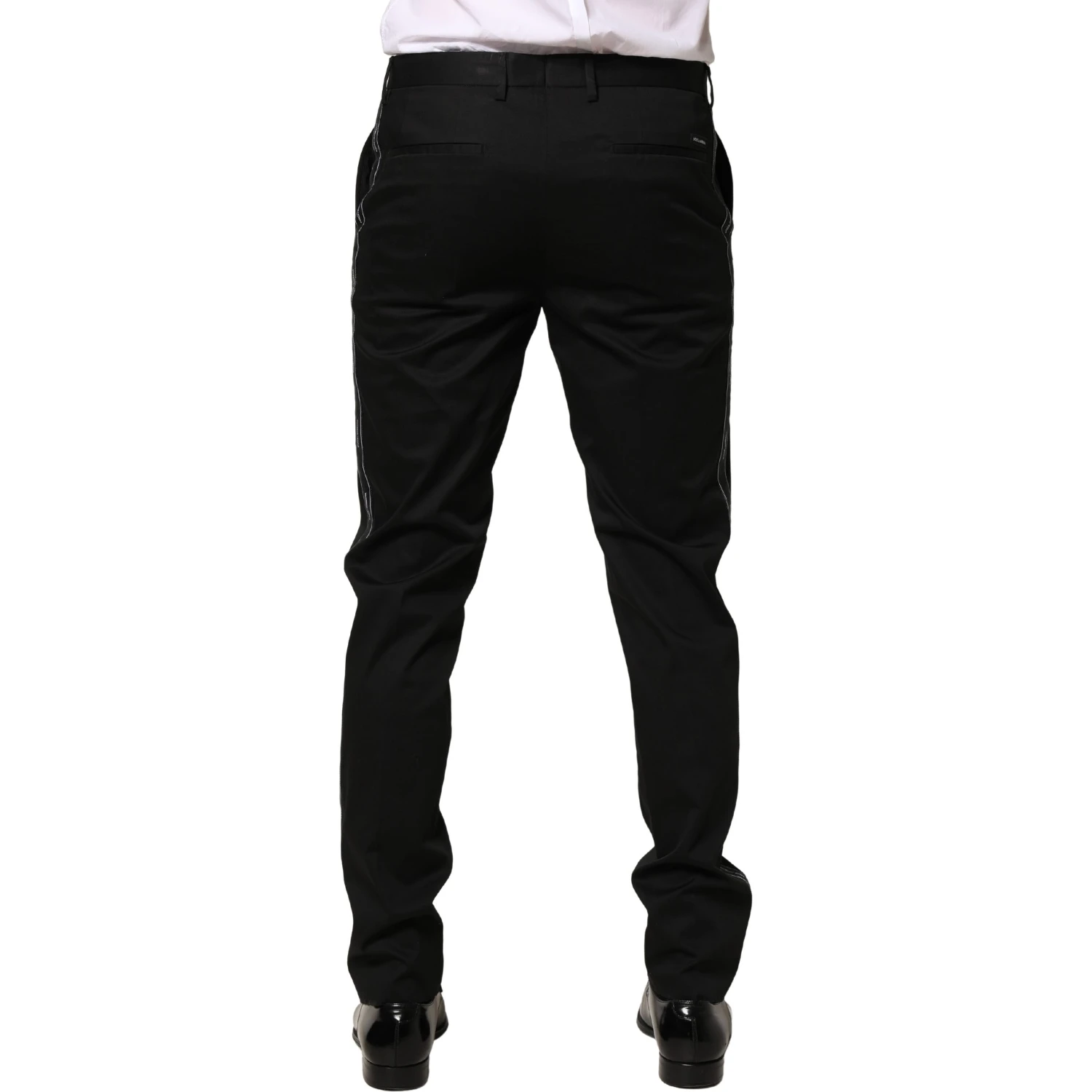 Black Cotton Skinny Men Dress Trouser Pants