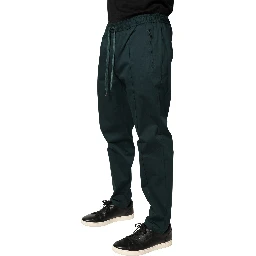 Green Cotton Skinny Men Jogger Trouser Pants
