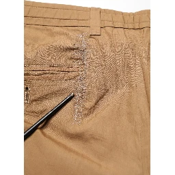 Brown Cotton Straight Chino Men Trouser Pants