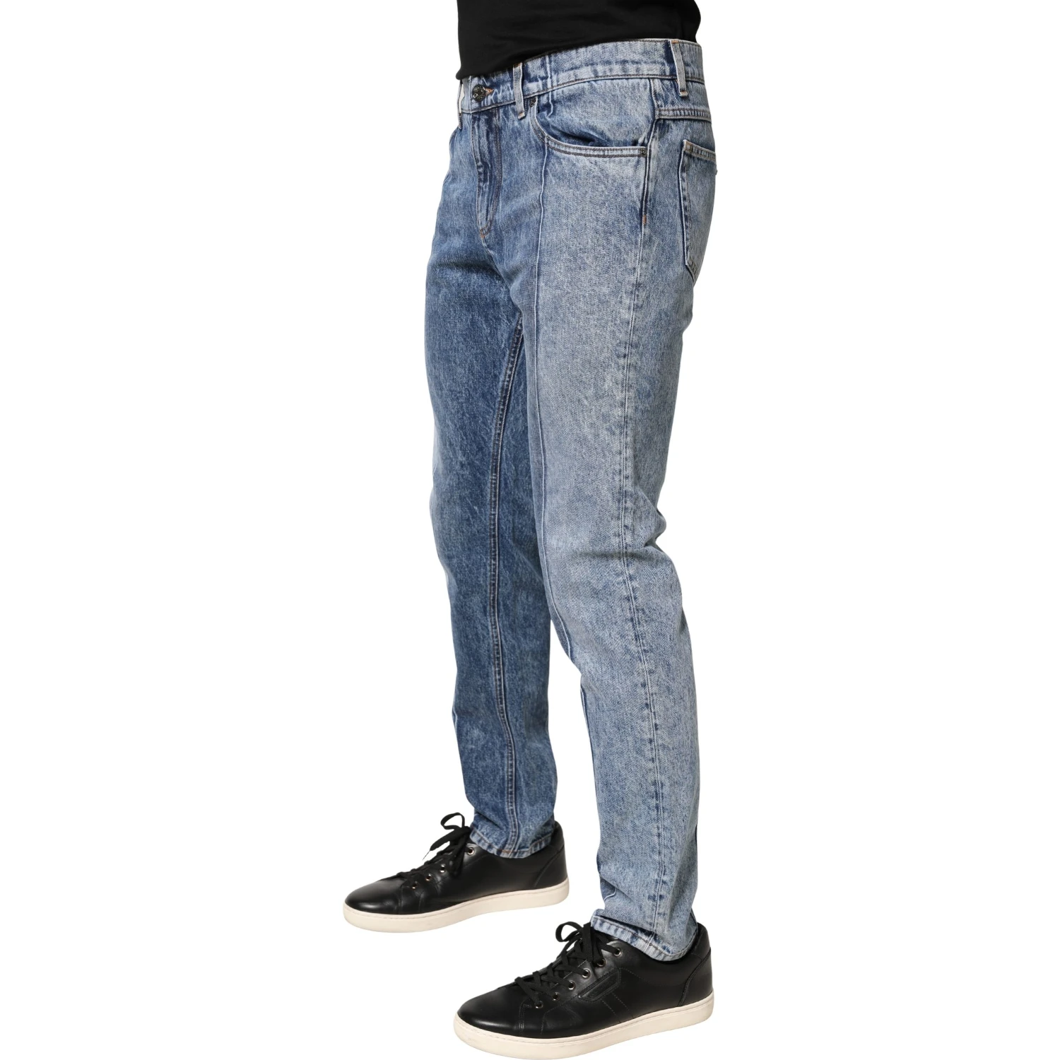 Two Tone Blue Cotton Regular Men Denim Jeans