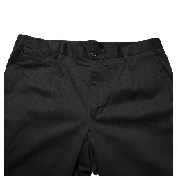 Black Cotton Skinny Men Dress Trouser Pants