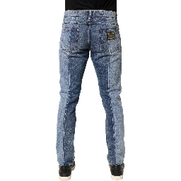 Two Tone Blue Cotton Regular Men Denim Jeans