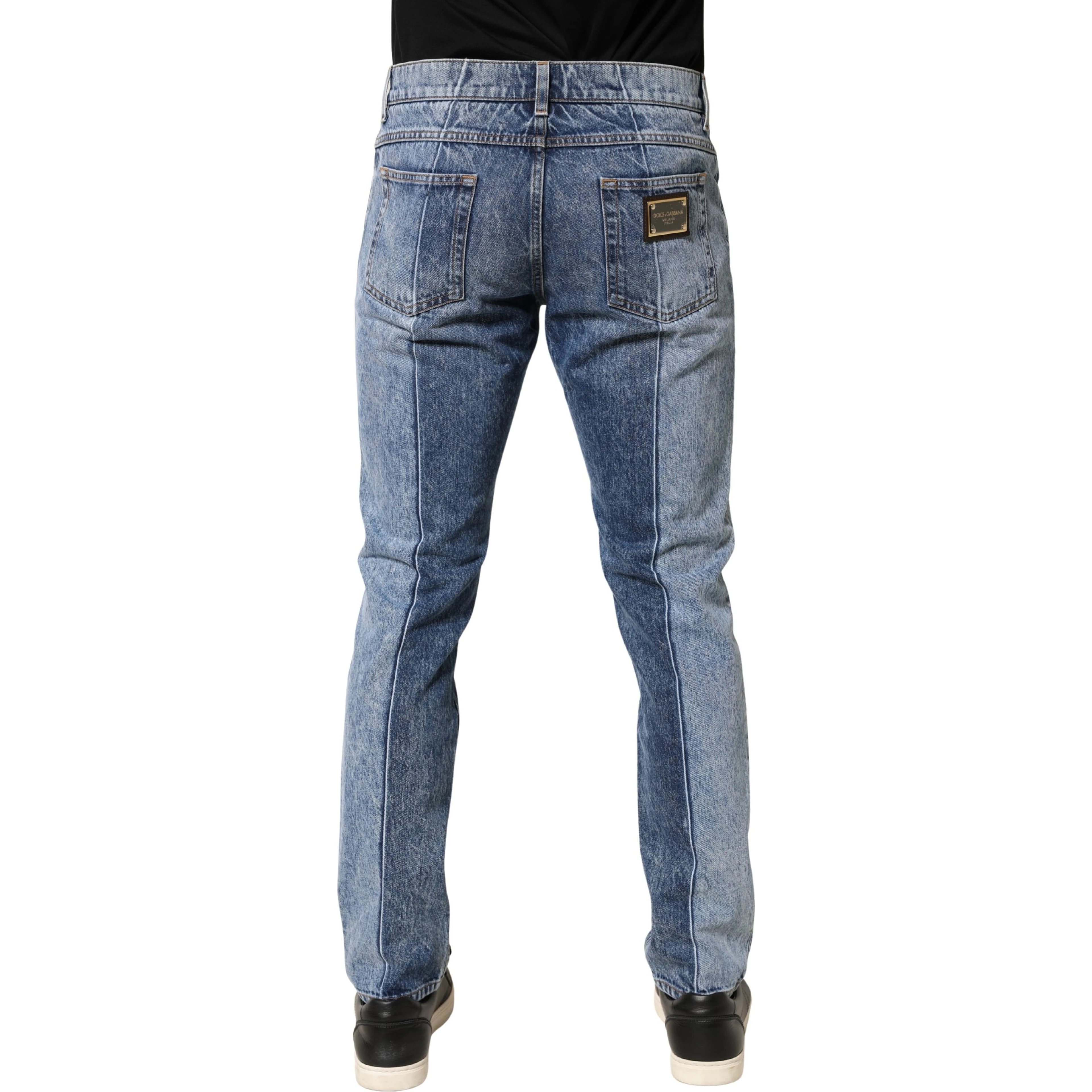 Two Tone Blue Cotton Regular Men Denim Jeans