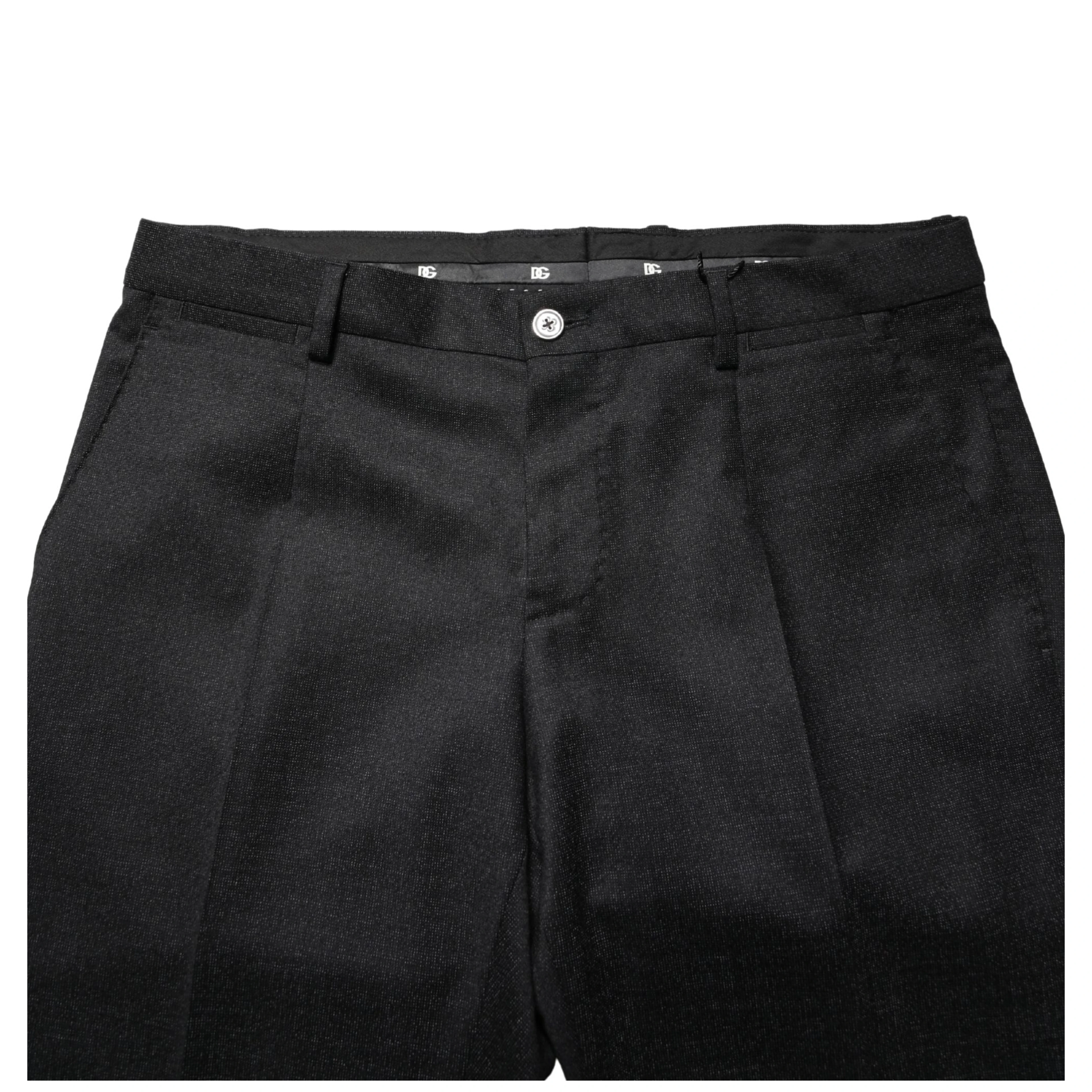 Black Wool Skinny Men Dress Trouser Pants