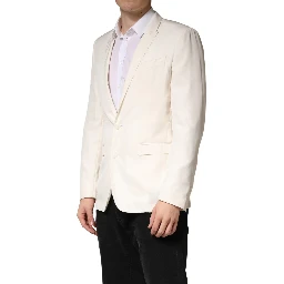White Cotton Single Breasted Jacket Blazer