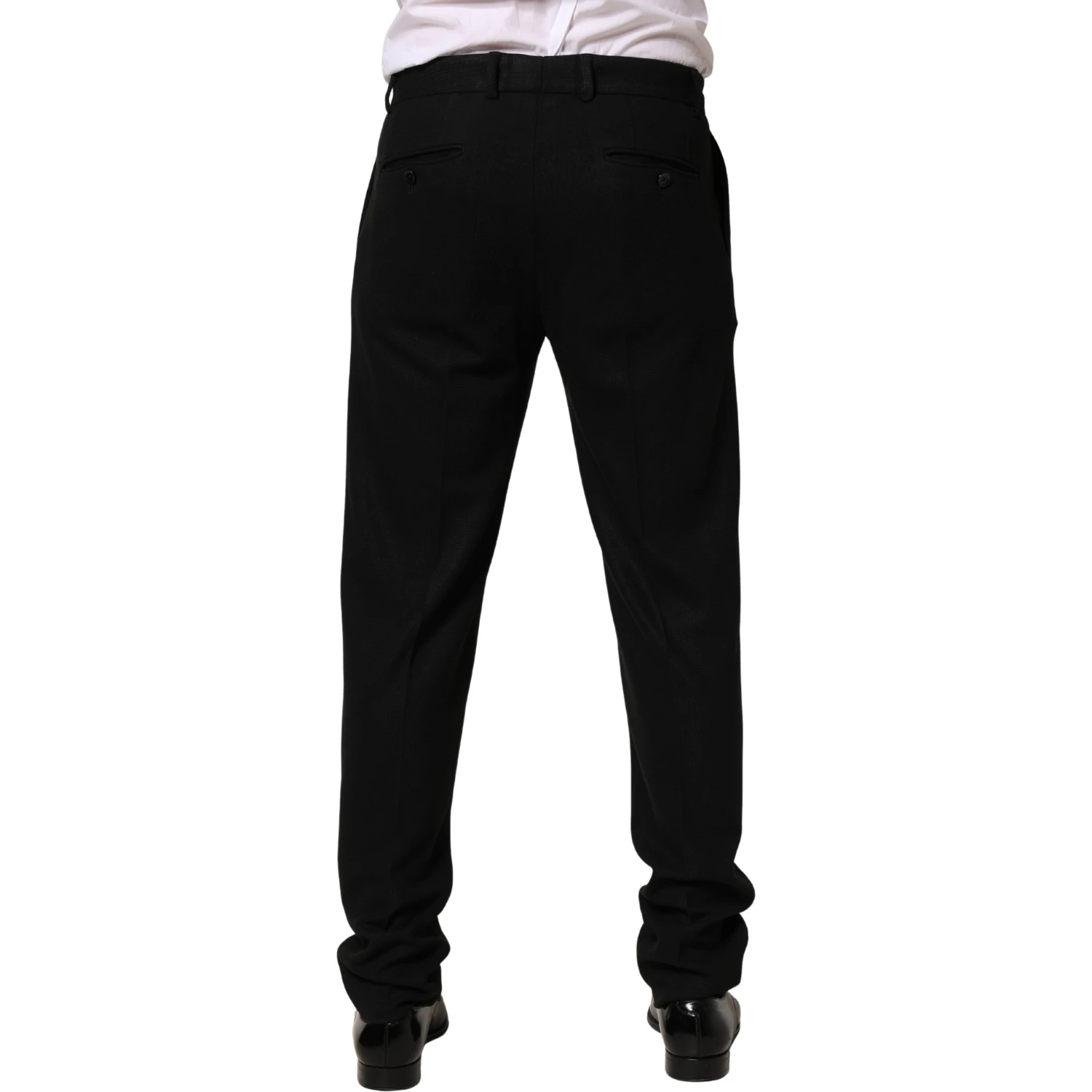 Black Wool Skinny Men Dress Trouser Pants