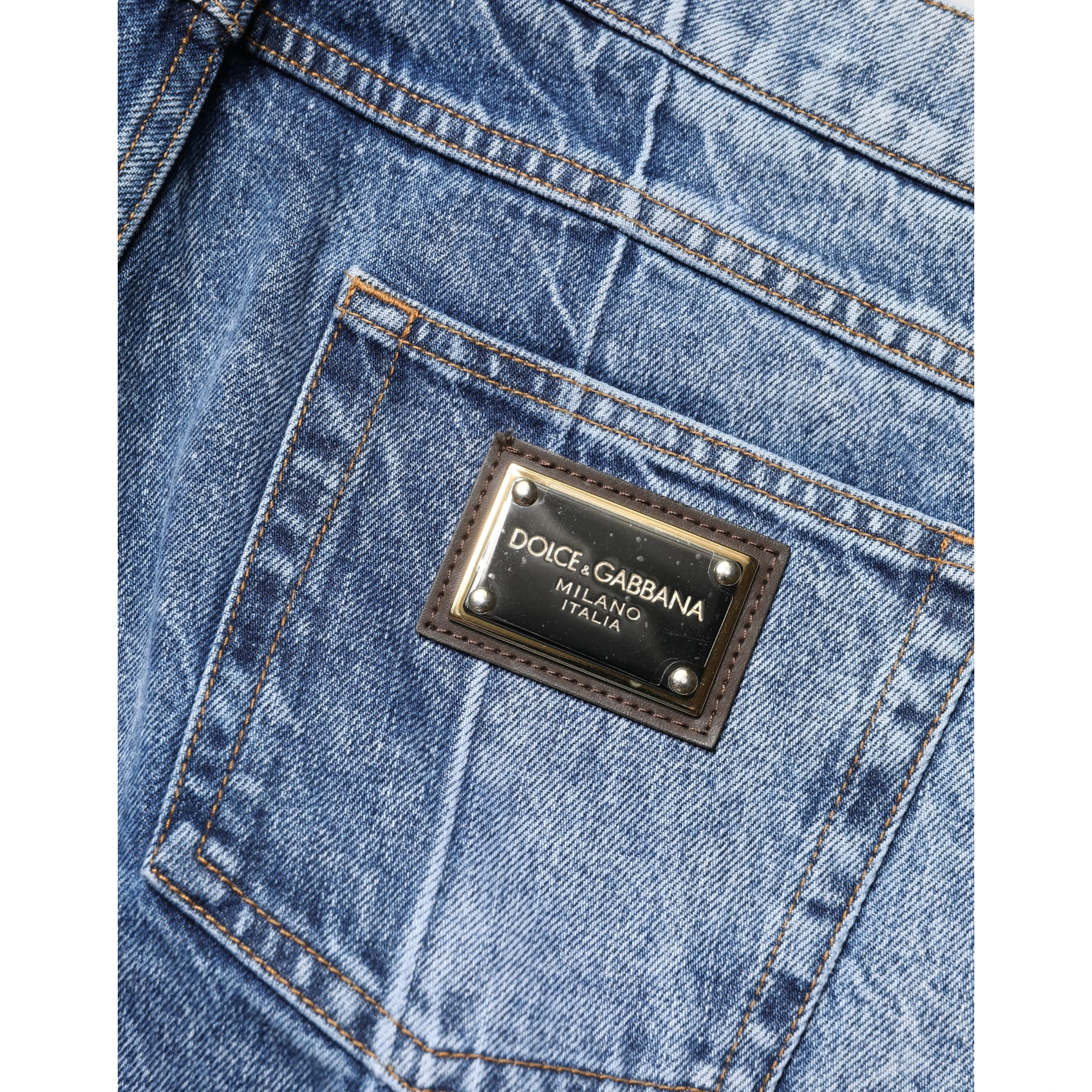 Two Tone Blue Cotton Regular Men Denim Jeans