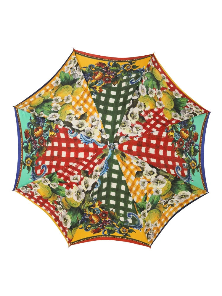 Multicolor Carretto Siciliano Print Collapsible Umbrella alternative