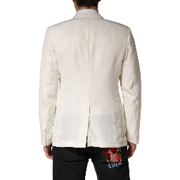 White Cotton Single Breasted Jacket Blazer