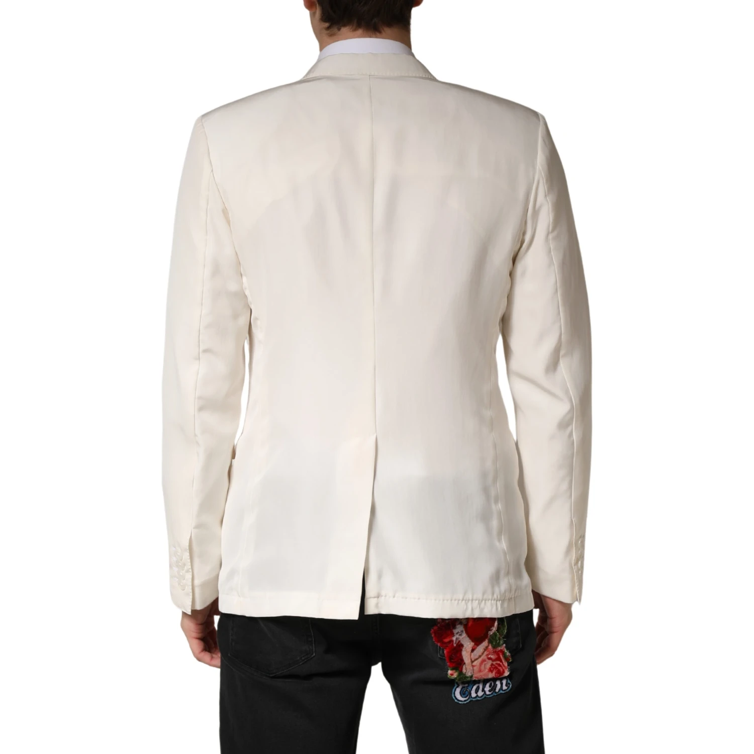 White Cotton Single Breasted Jacket Blazer