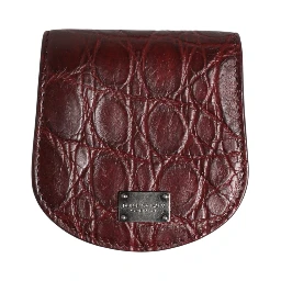 Burgundy Exotic Skin Condom Case Holder Pocket Wallet