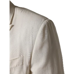 White Cotton Single Breasted Jacket Blazer