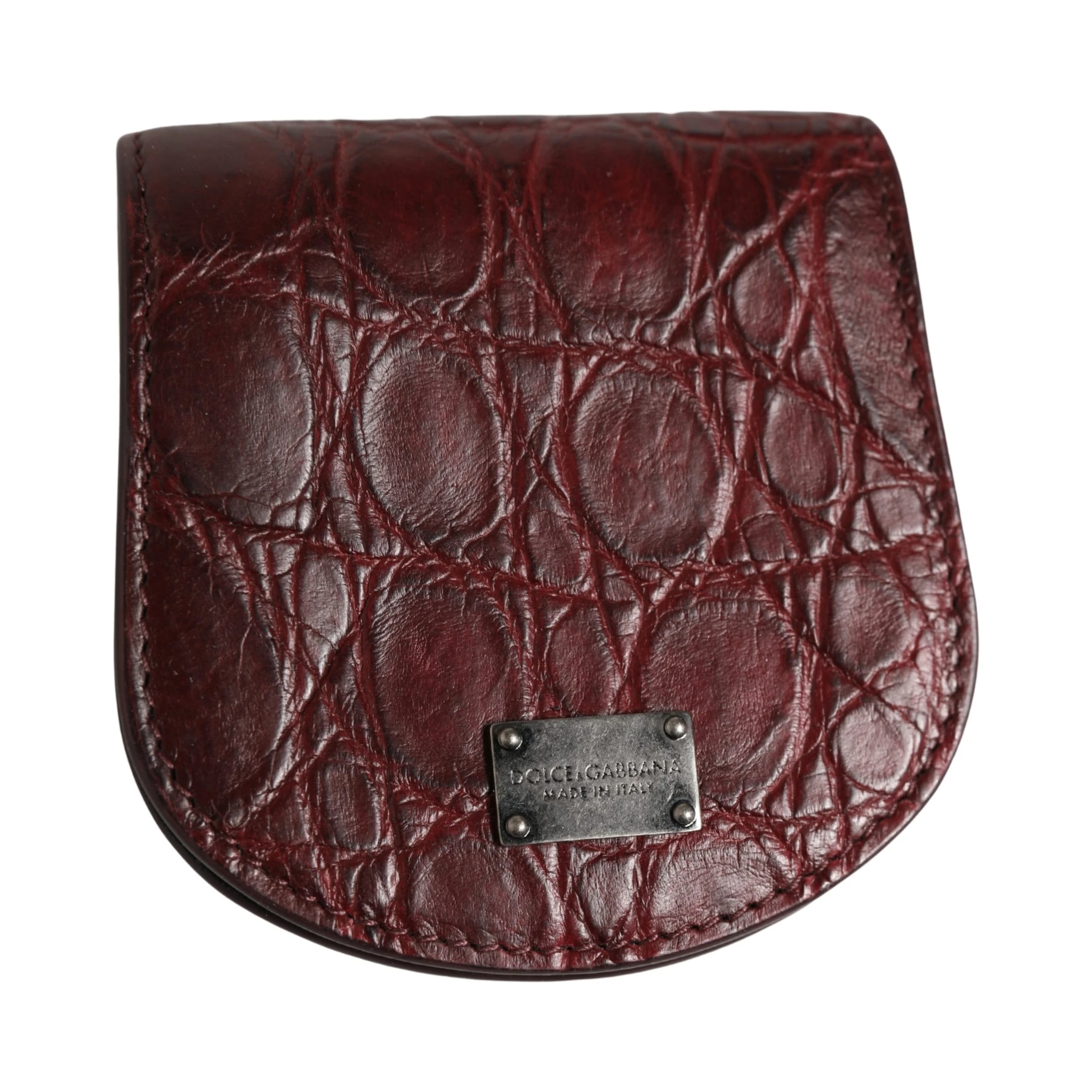 Burgundy Exotic Skin Condom Case Holder Pocket Wallet