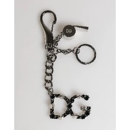 Silver Brass Metal DG Logo Crystal Ring Keyring Keychain