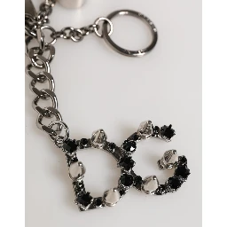 Silver Brass Metal DG Logo Crystal Ring Keyring Keychain