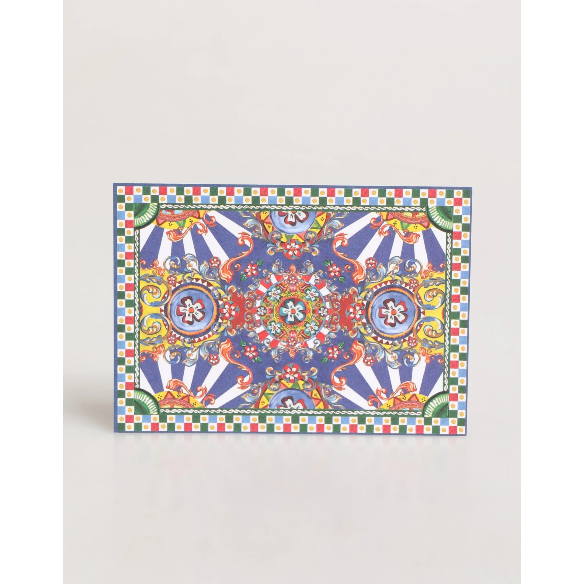 Multicolor Carretto Siciliano Envelope Post Card Holder