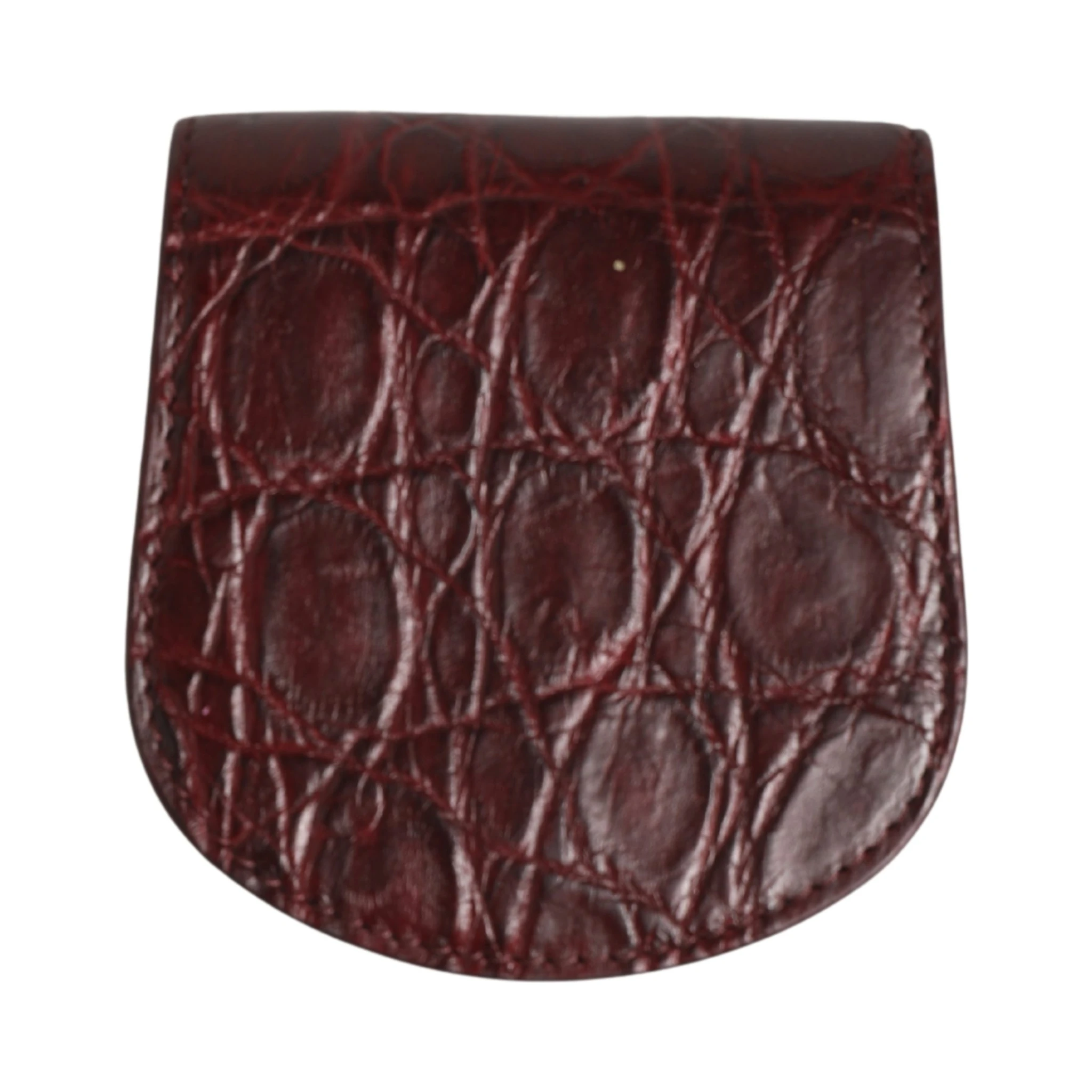 Burgundy Exotic Skin Condom Case Holder Pocket Wallet