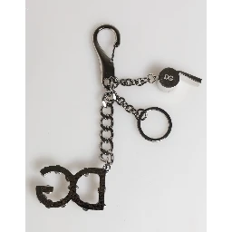 Silver Brass Metal DG Logo Crystal Ring Keyring Keychain