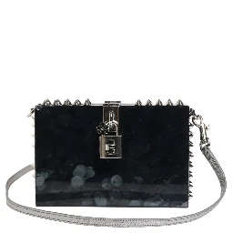 Black Acrylic Plexiglass Studded DOLCE BOX Clutch Bag
