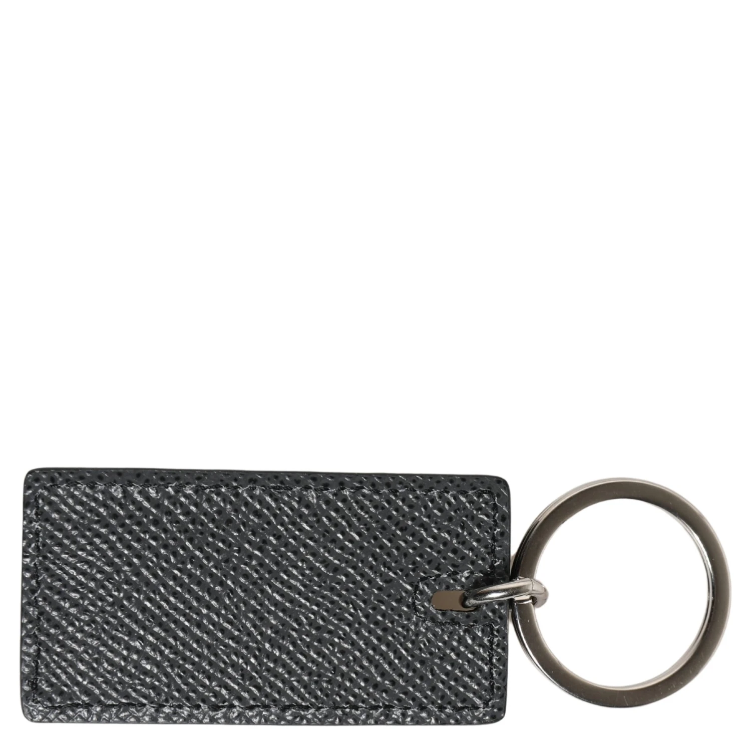 Black Calf Leather D&G Logo Metal Ring Keyring Keychain