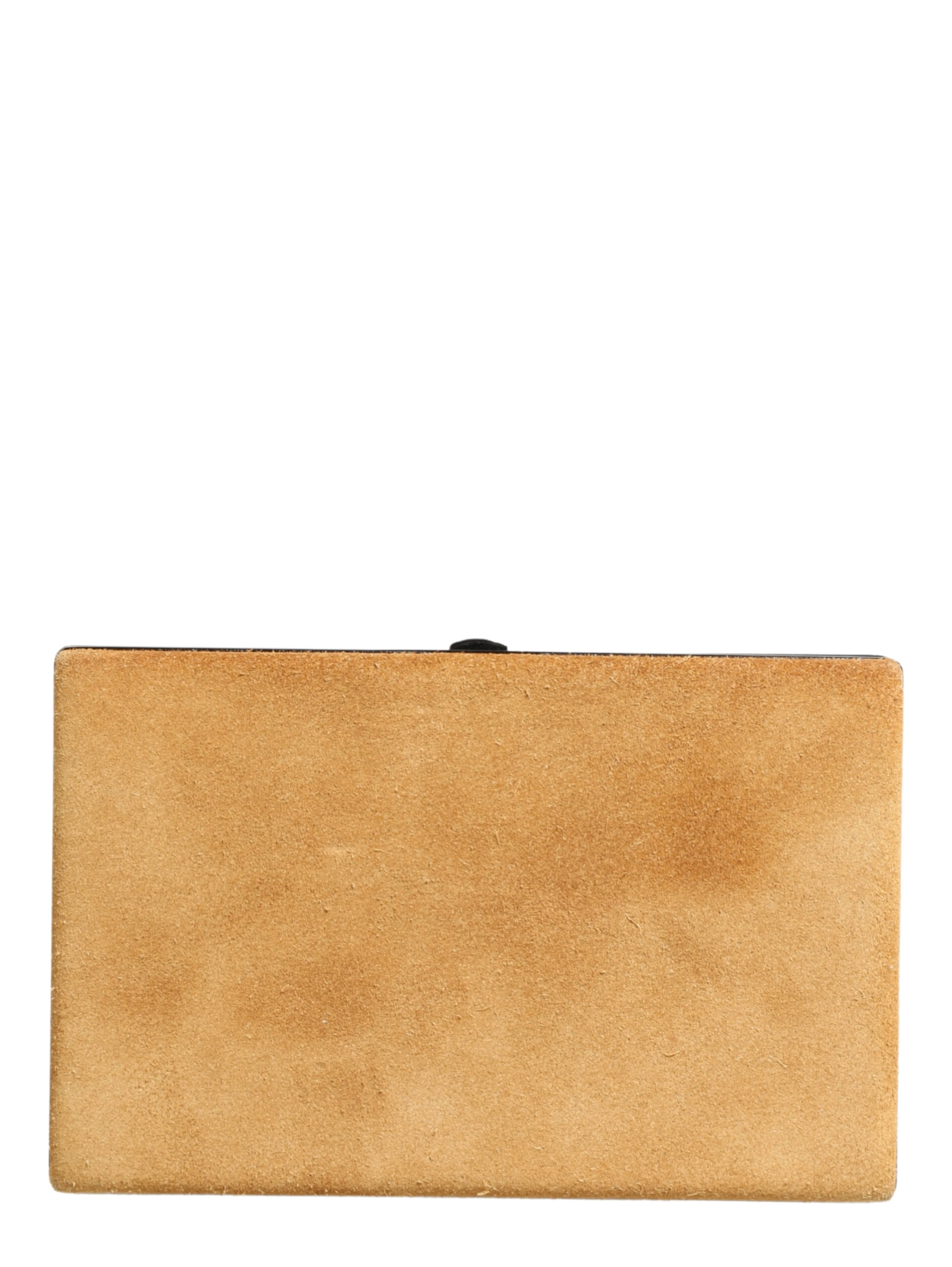 Beige Velvet Calf Leather Clutch Evening Women Purse Bag