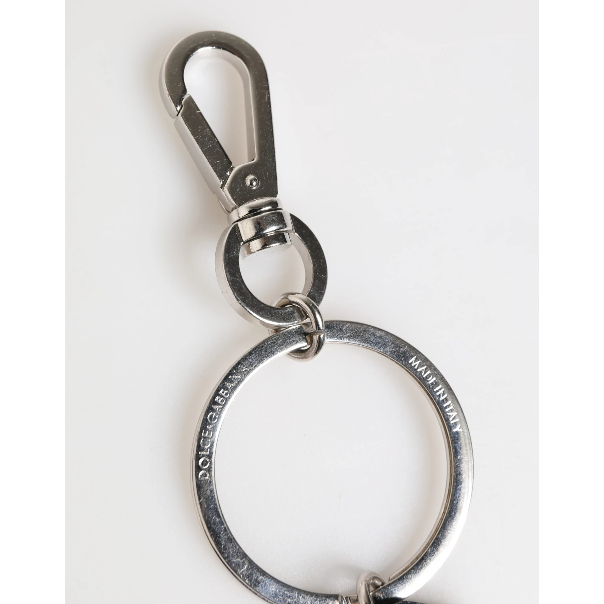 Black Silver Brass LogoPlaque Metal Ring Keyring  Keychain