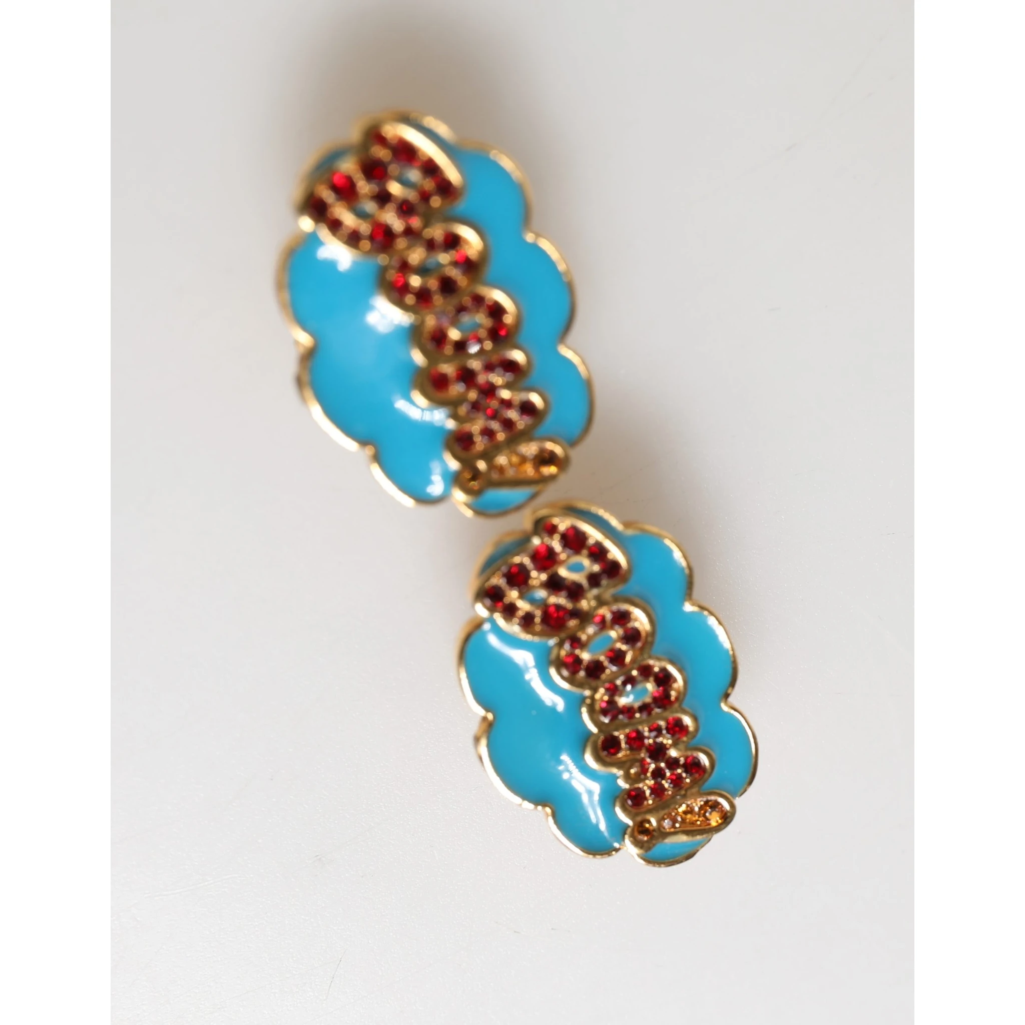 Gold Brass BOOM Cartoon Crystal Clip-On Women