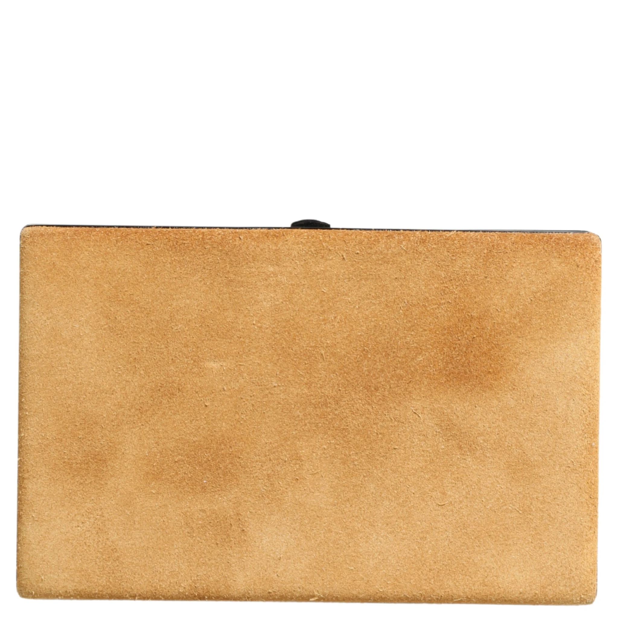 Beige Velvet Calf Leather Clutch Evening Women Purse Bag