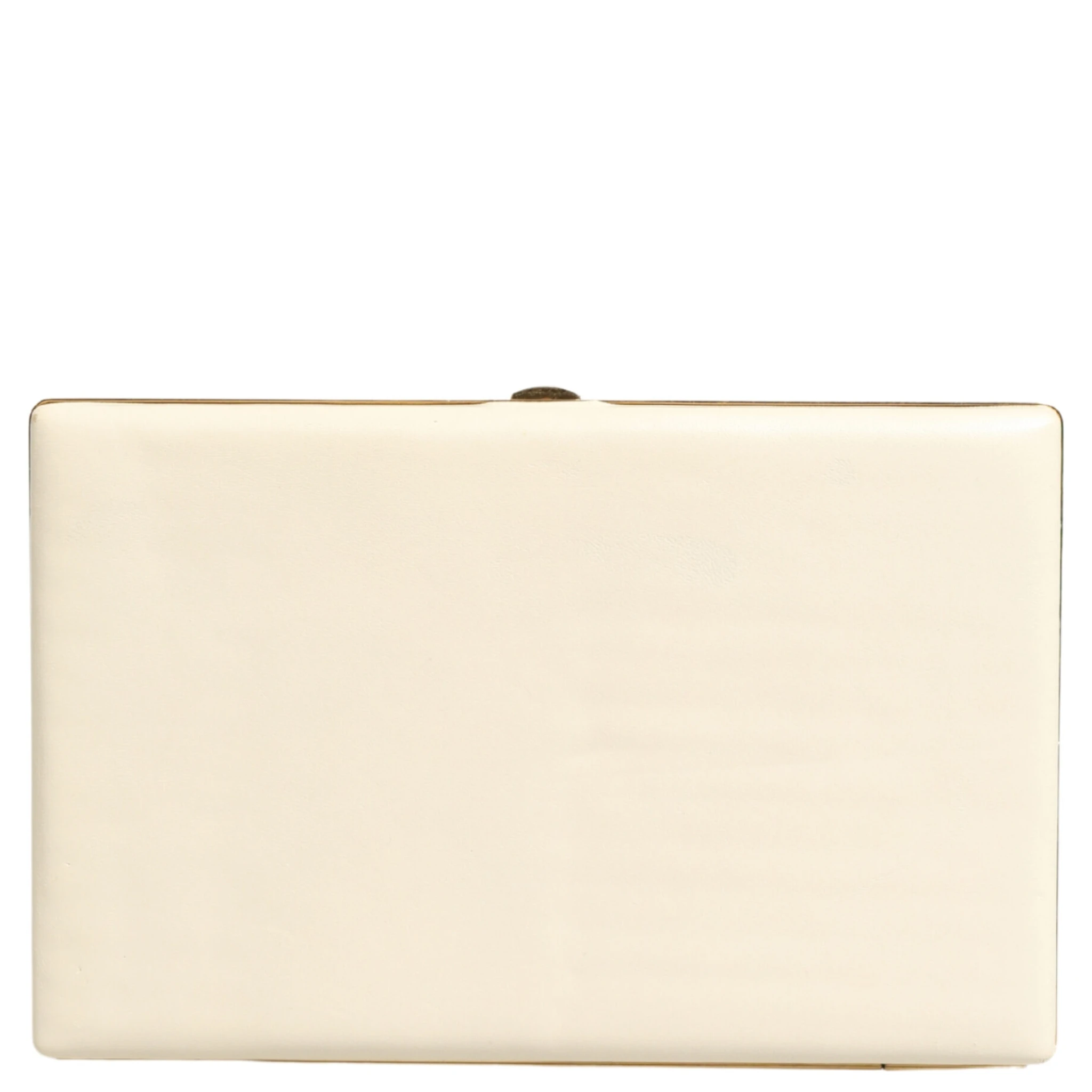 White Lambskin Leather Clutch Evening Women Purse Bag