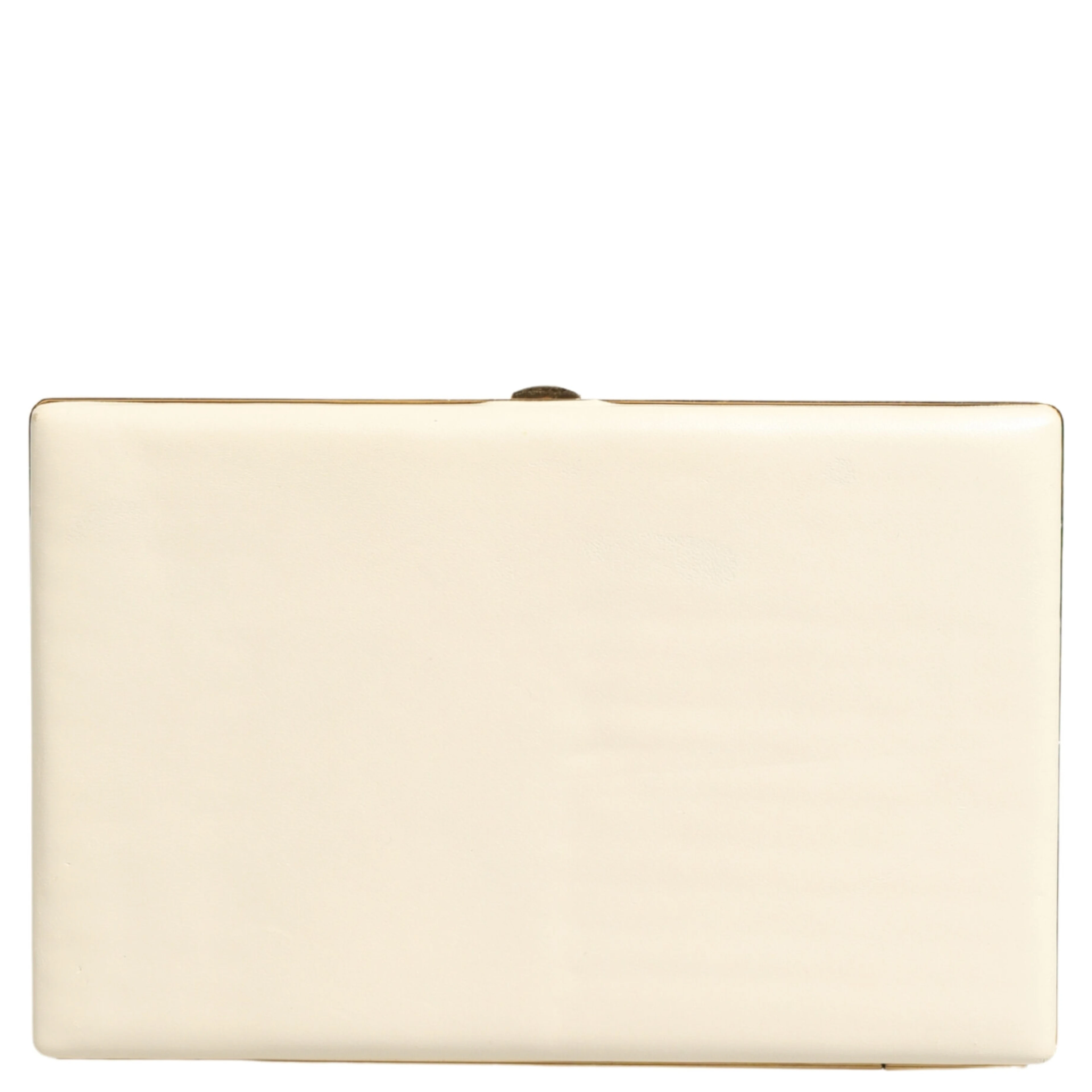 White Lambskin Leather Clutch Evening Women Purse Bag