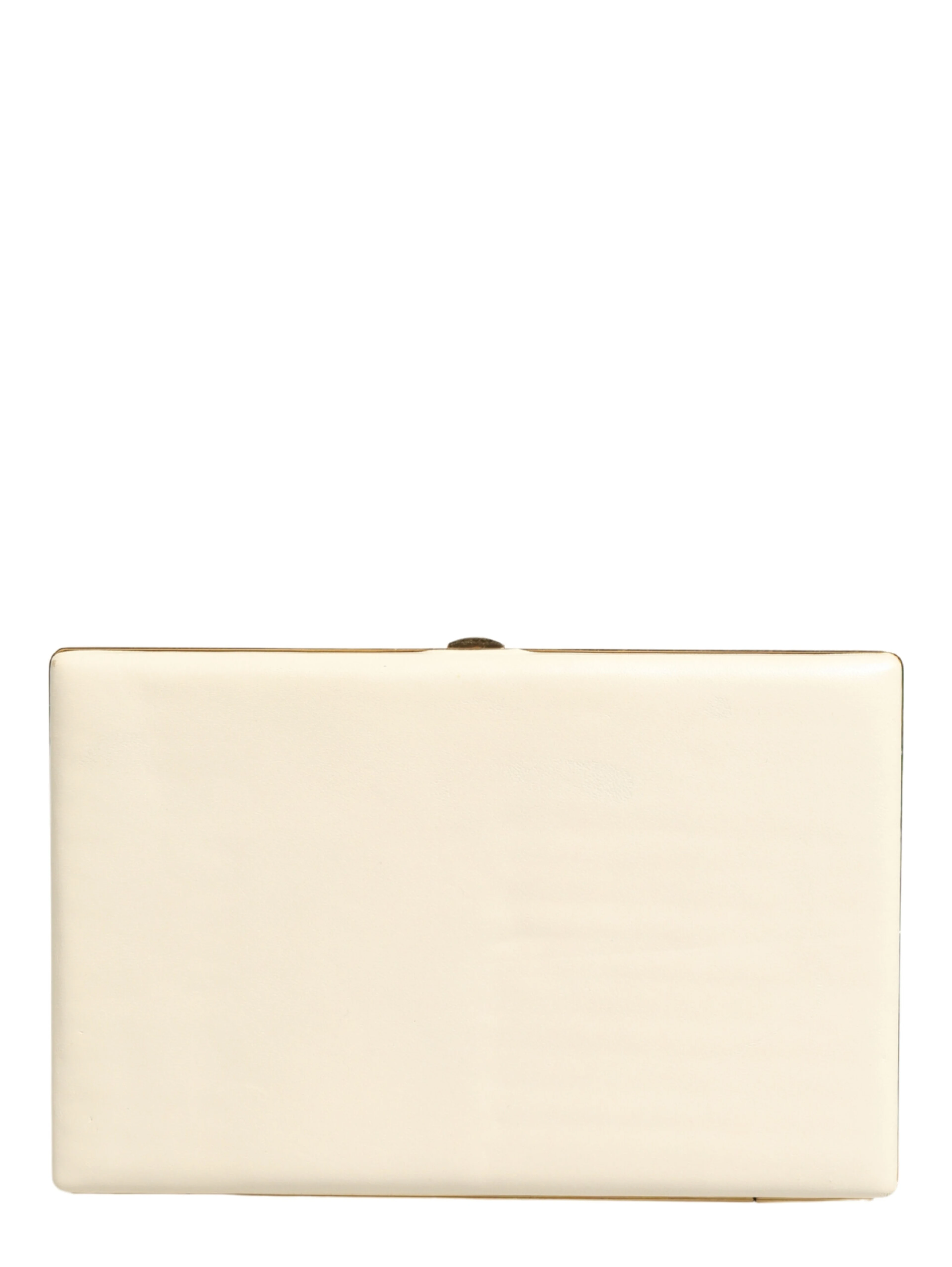 White Lambskin Leather Clutch Evening Women Purse Bag