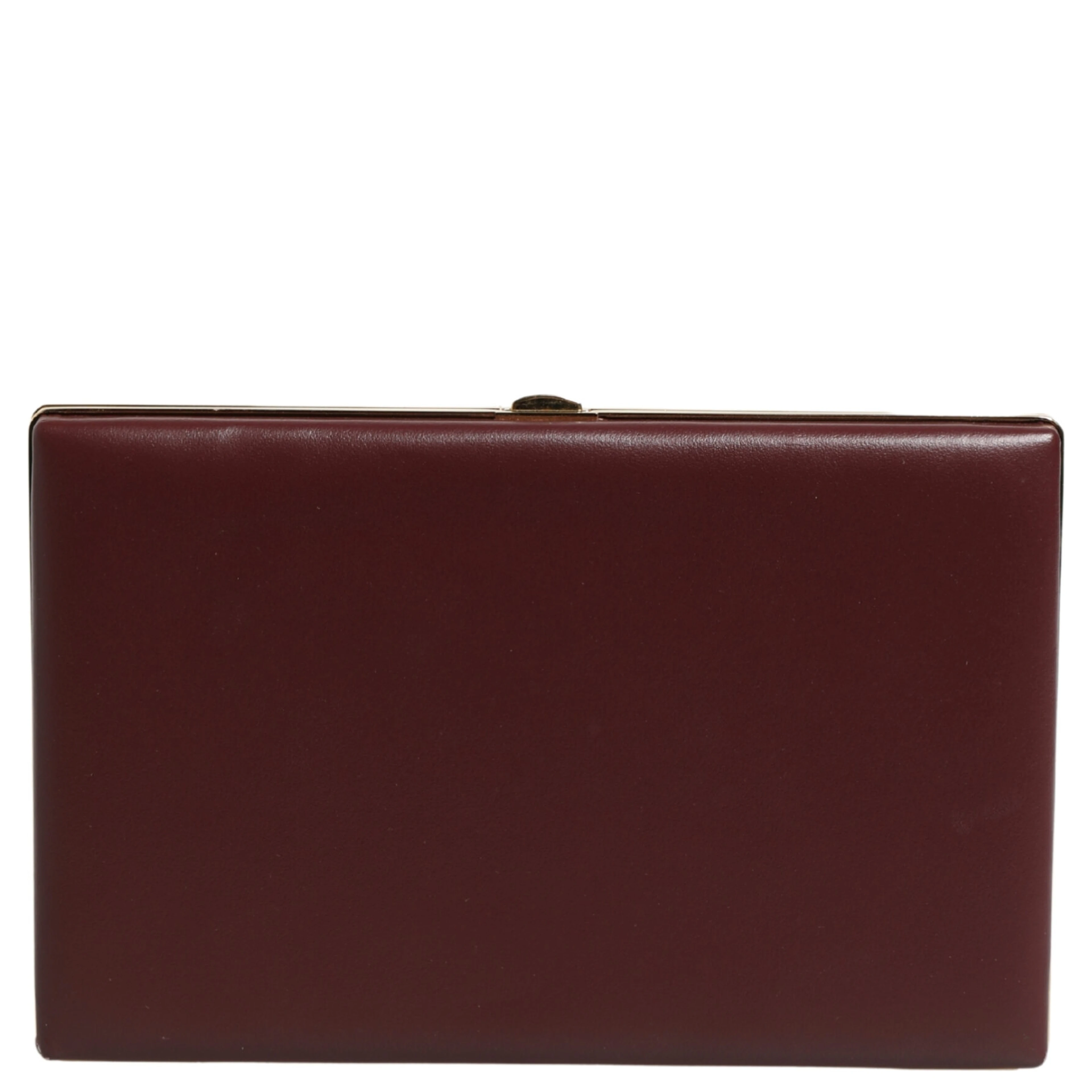Brown Calfskin Leather Clutch Evening Women Purse Bag
