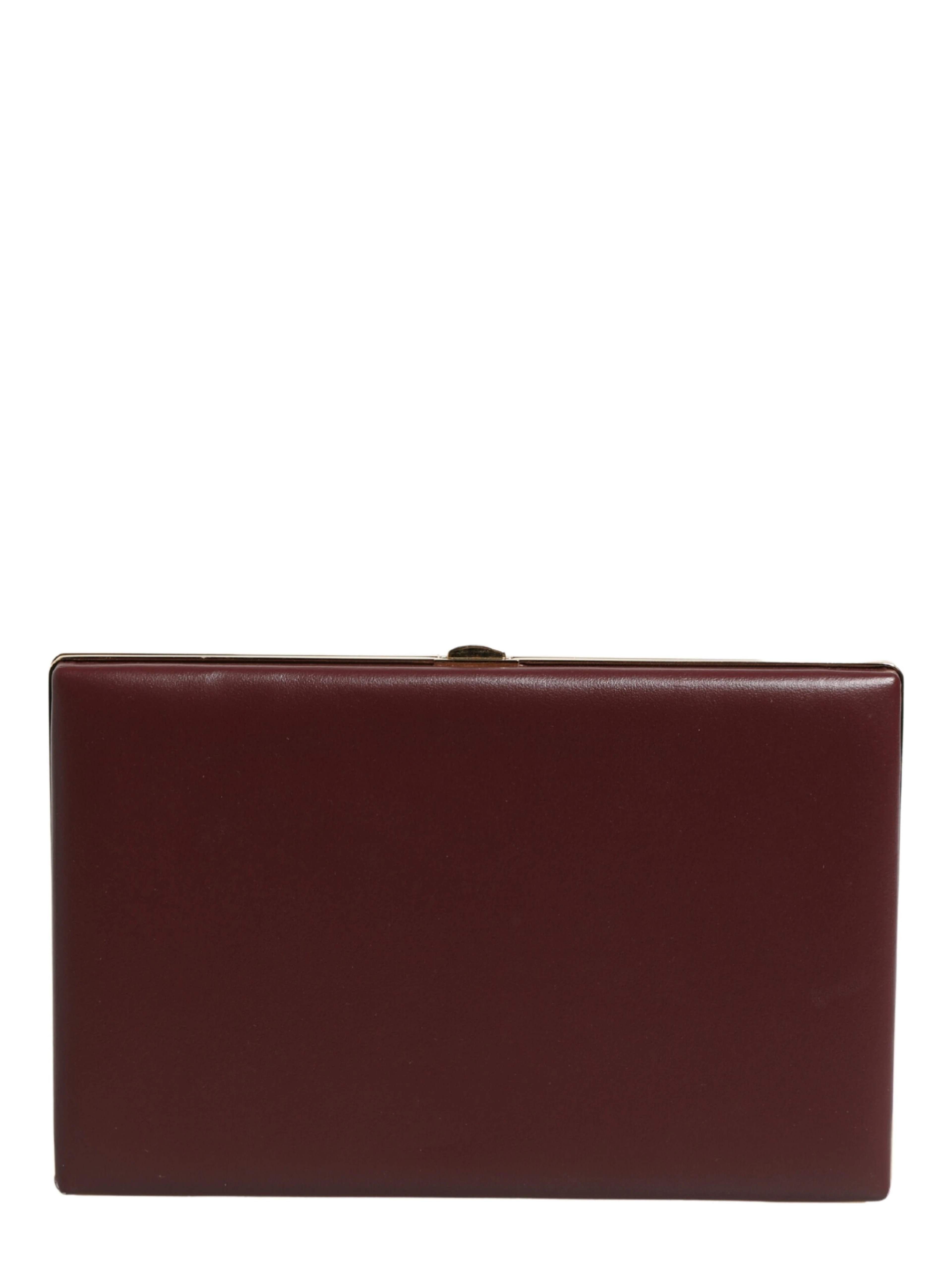 Brown Calfskin Leather Clutch Evening Women Purse Bag