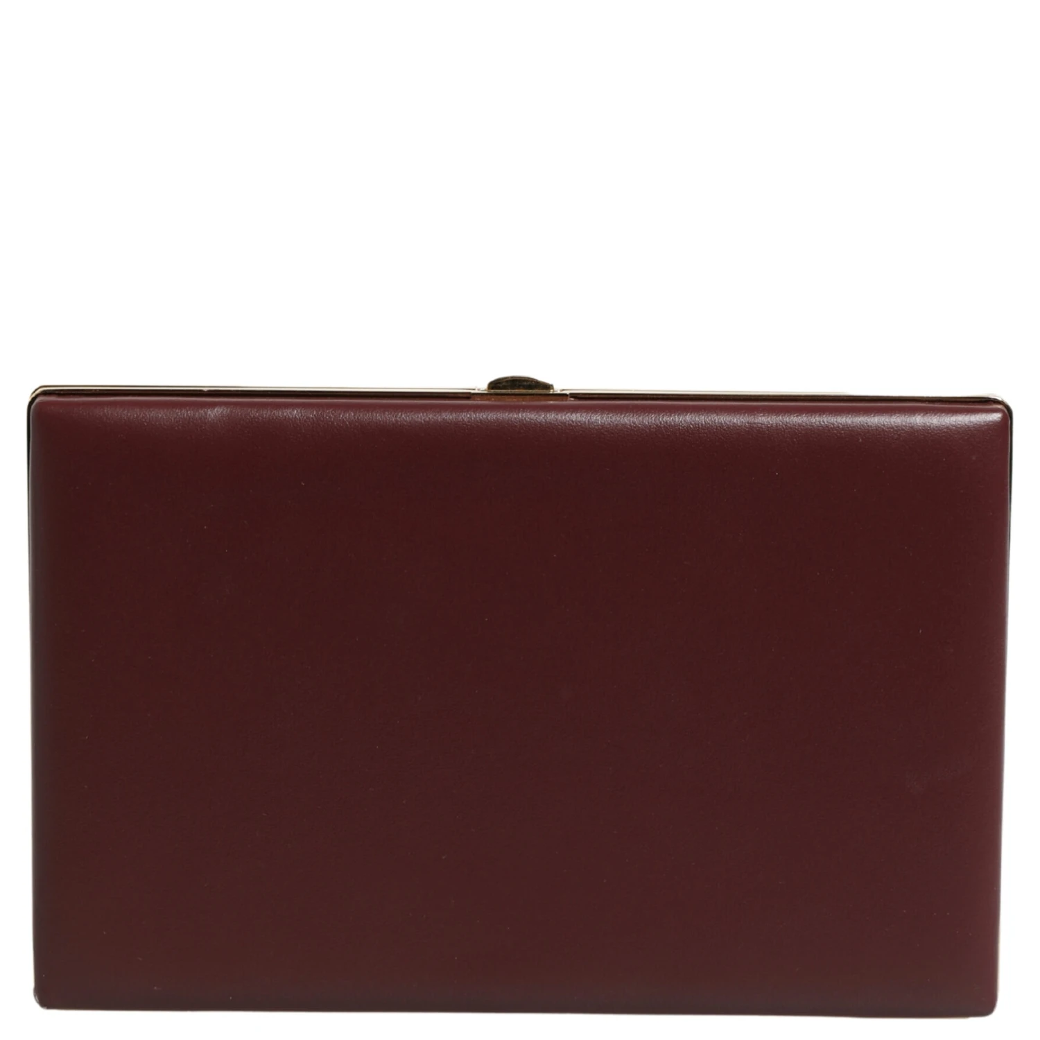 Brown Calfskin Leather Clutch Evening Women Purse Bag