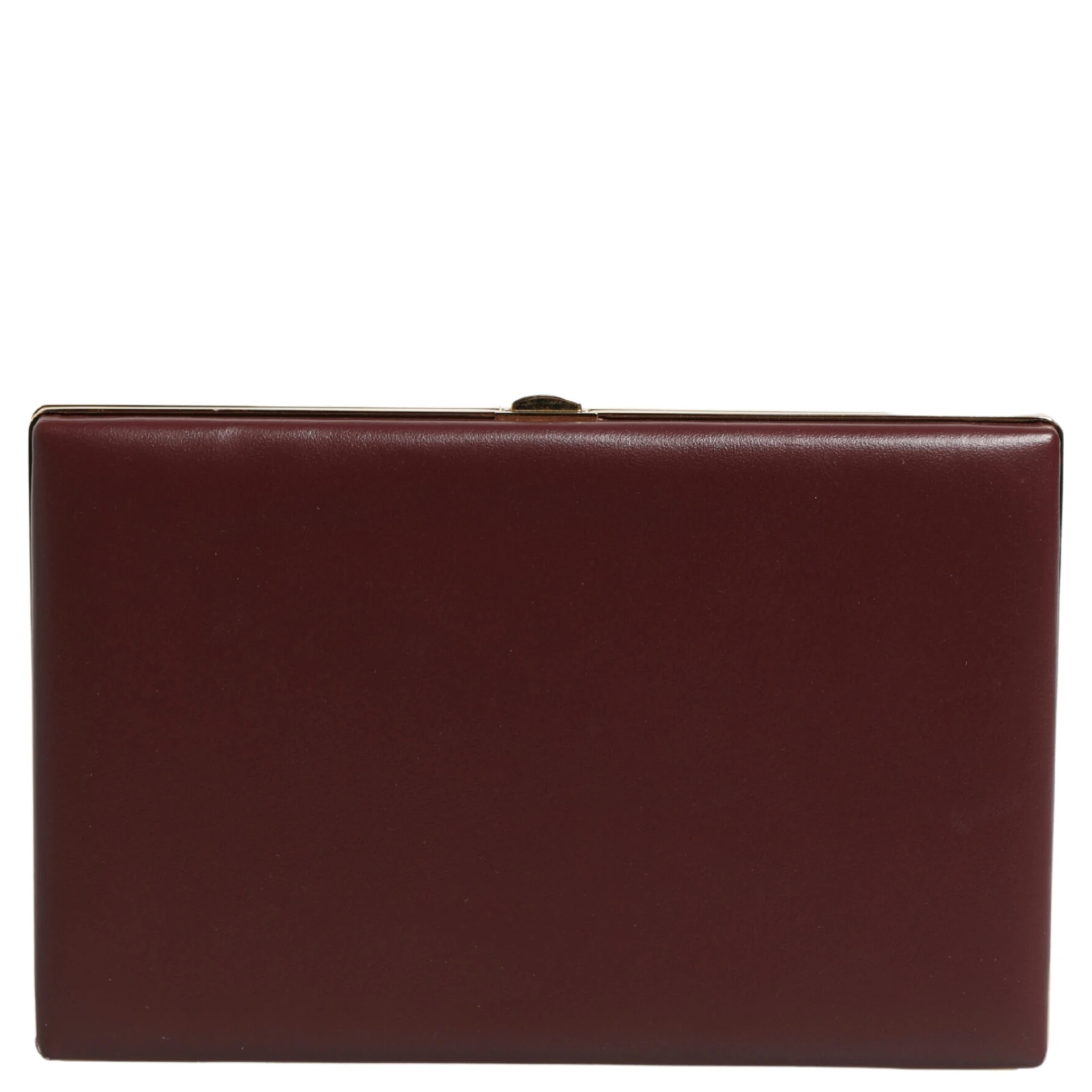 Brown Calfskin Leather Clutch Evening Women Purse Bag
