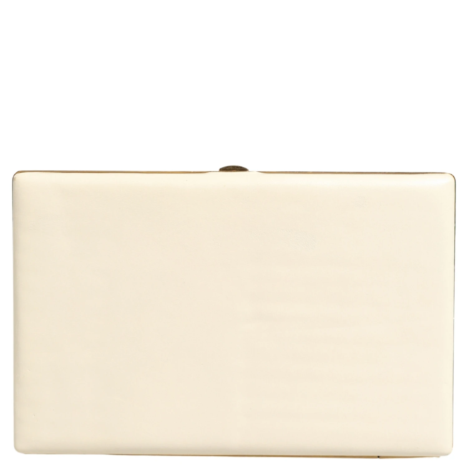 White Lambskin Leather Clutch Evening Women Purse Bag