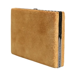 Beige Velvet Calf Leather Clutch Evening Women Purse Bag