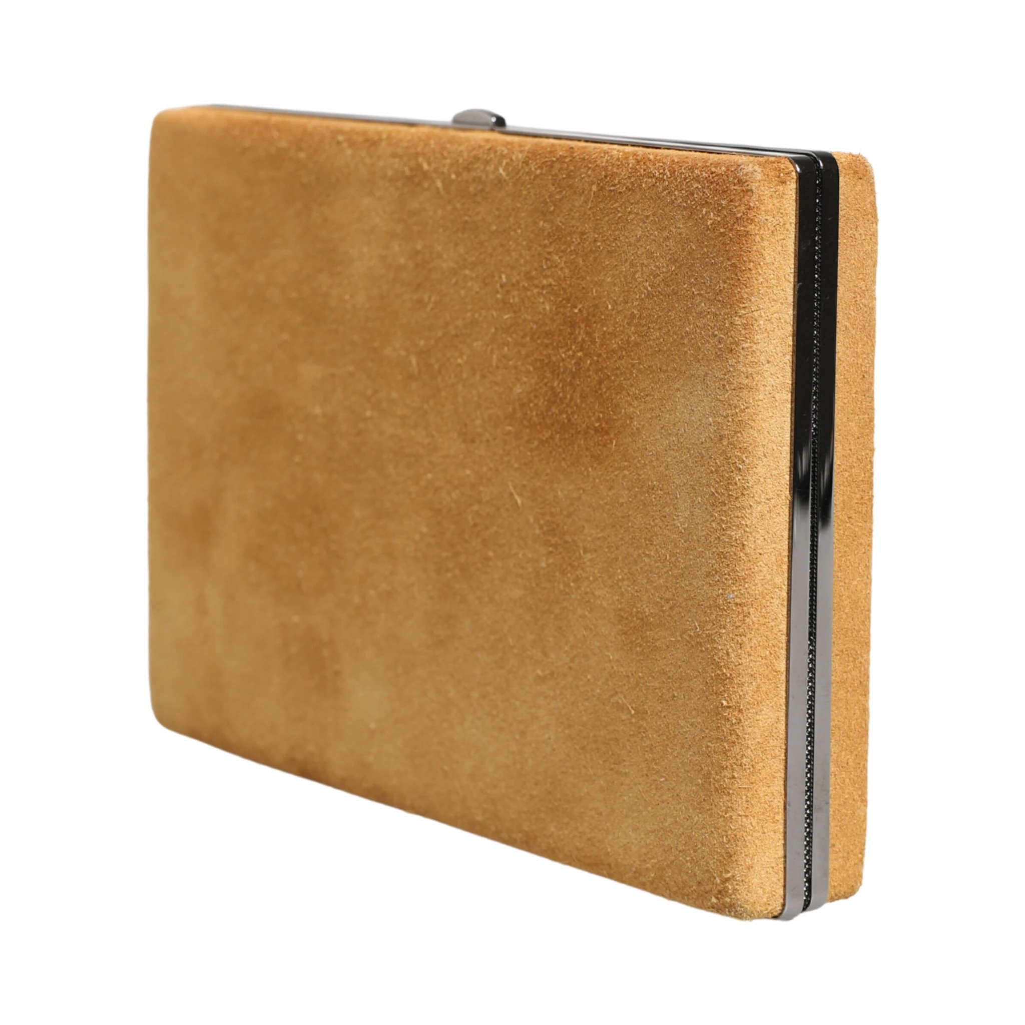 Beige Velvet Calf Leather Clutch Evening Women Purse Bag