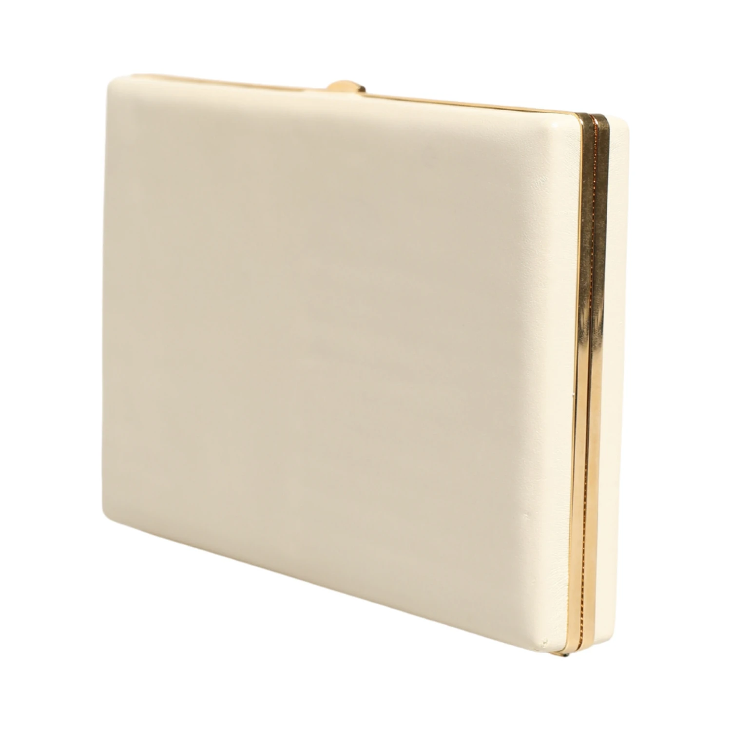 White Lambskin Leather Clutch Evening Women Purse Bag