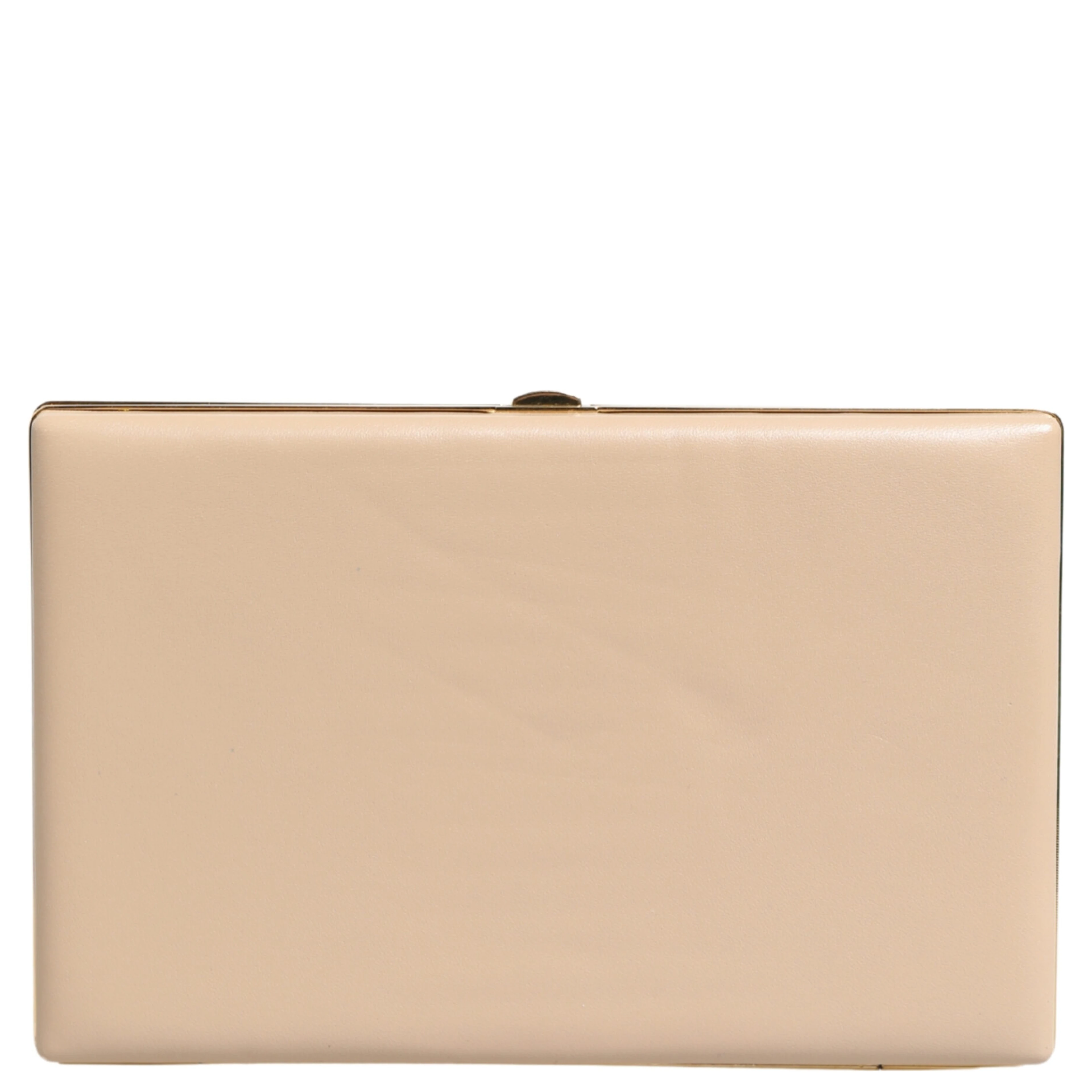 Beige Lambskin Leather Clutch Evening Women Purse Bag