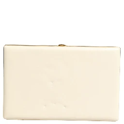 White Lambskin Leather Clutch Evening Women Purse Bag