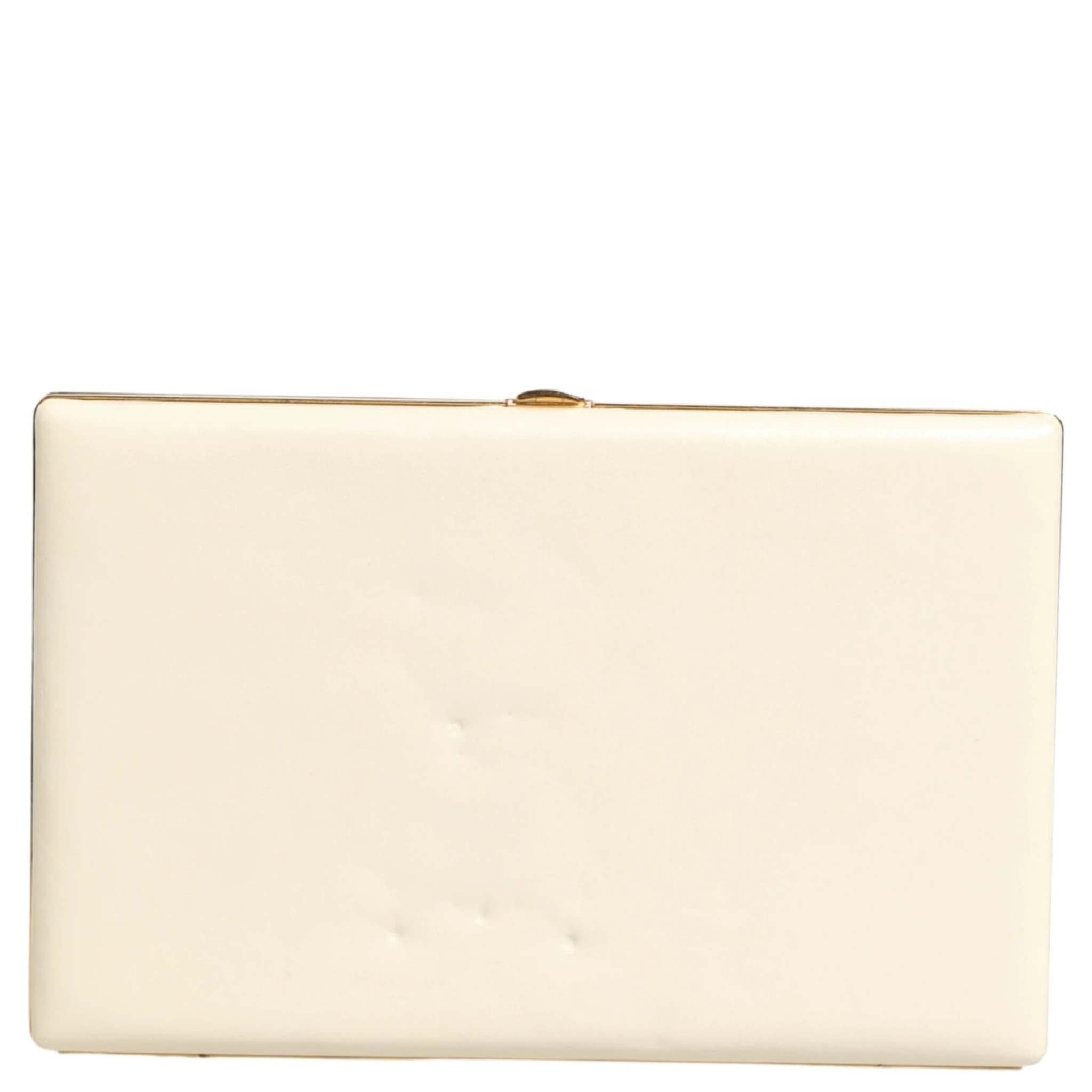 White Lambskin Leather Clutch Evening Women Purse Bag