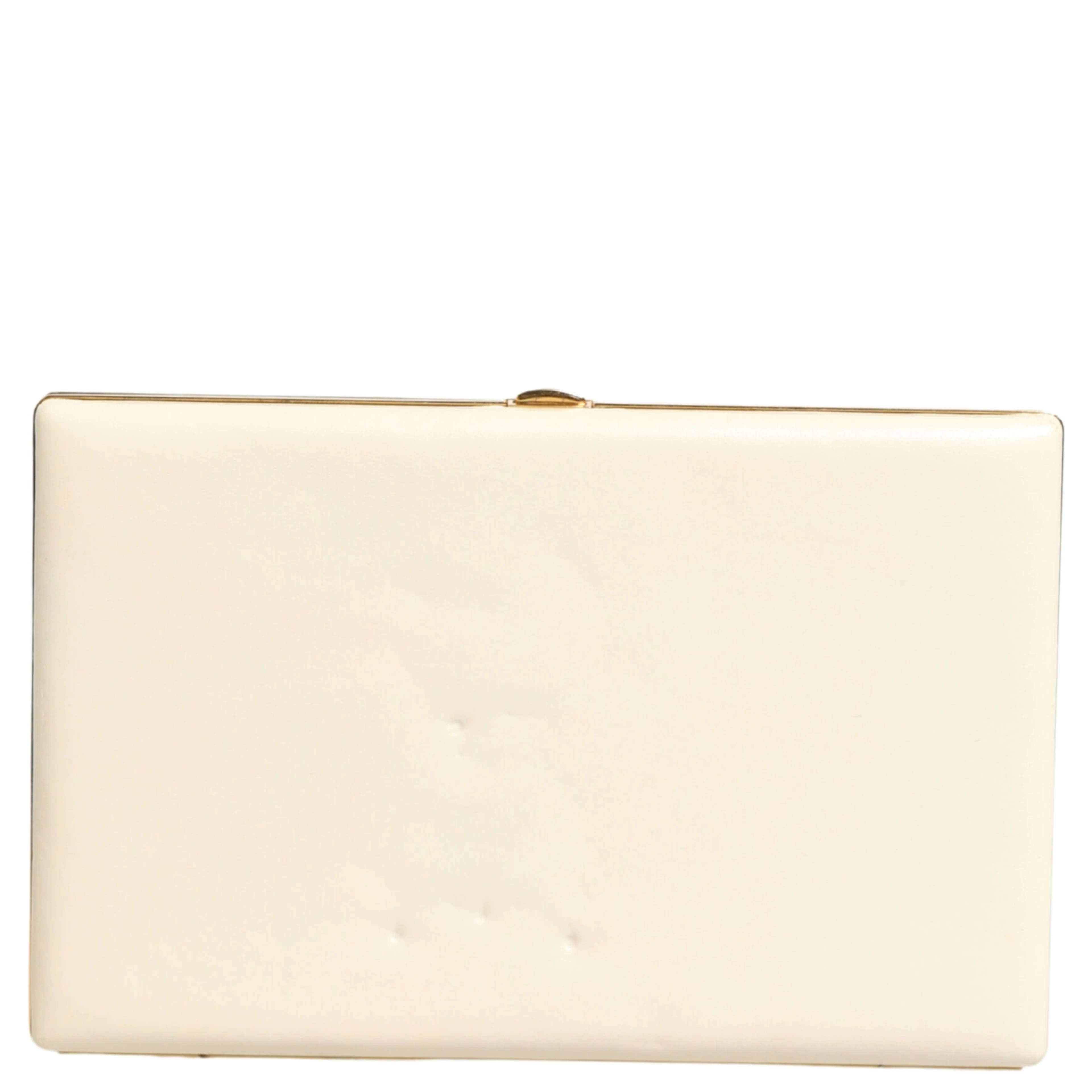White Lambskin Leather Clutch Evening Women Purse Bag