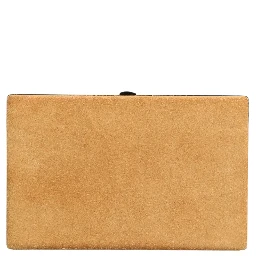 Beige Velvet Calf Leather Clutch Evening Women Purse Bag