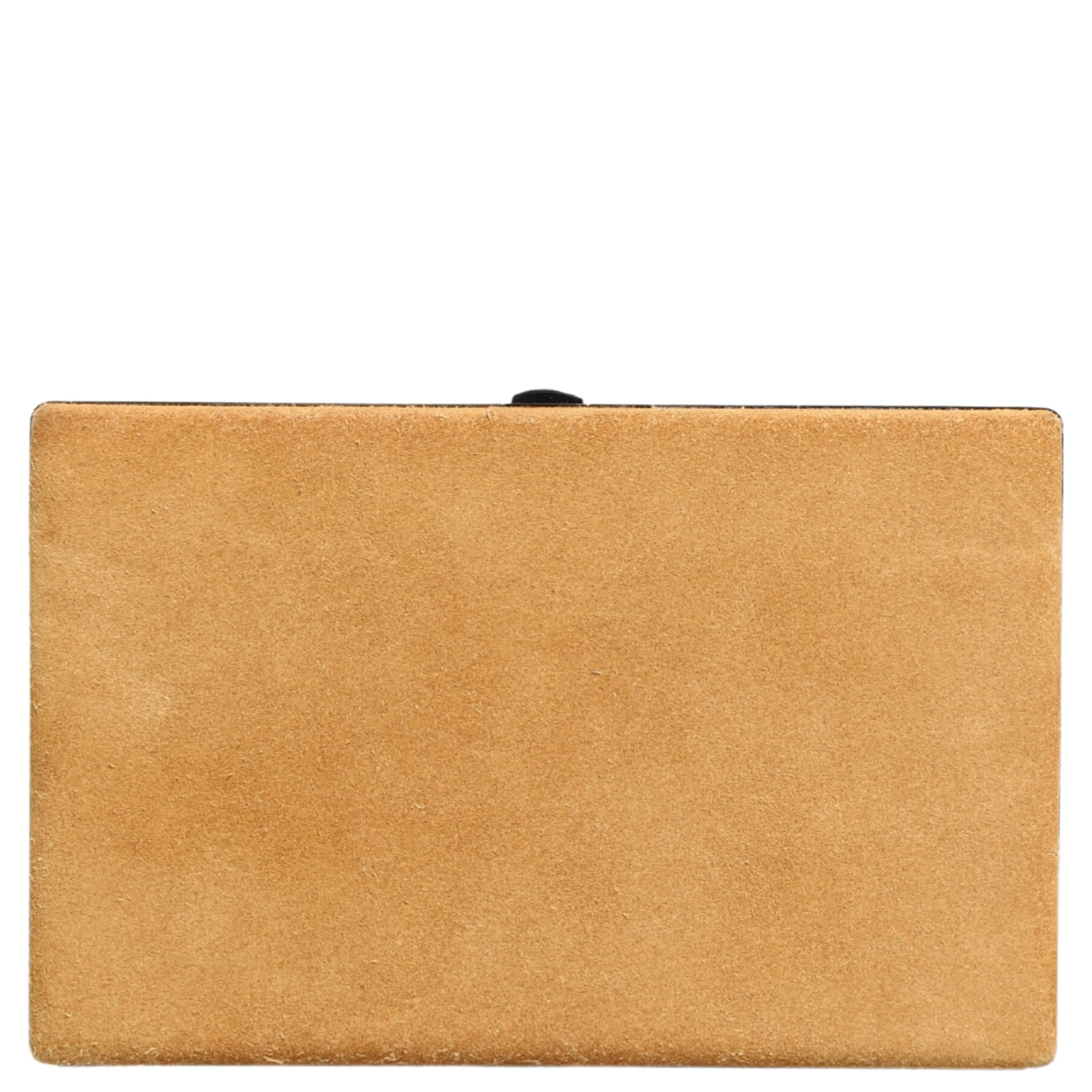 Beige Velvet Calf Leather Clutch Evening Women Purse Bag