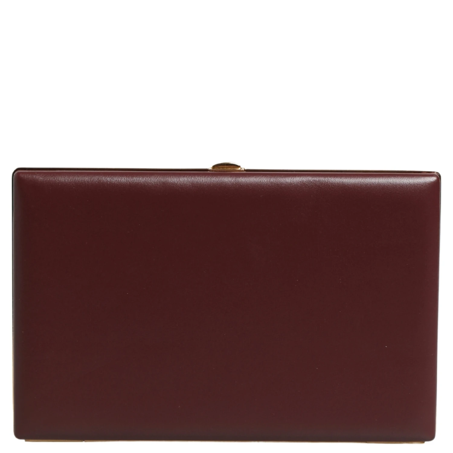 Brown Calfskin Leather Clutch Evening Women Purse Bag
