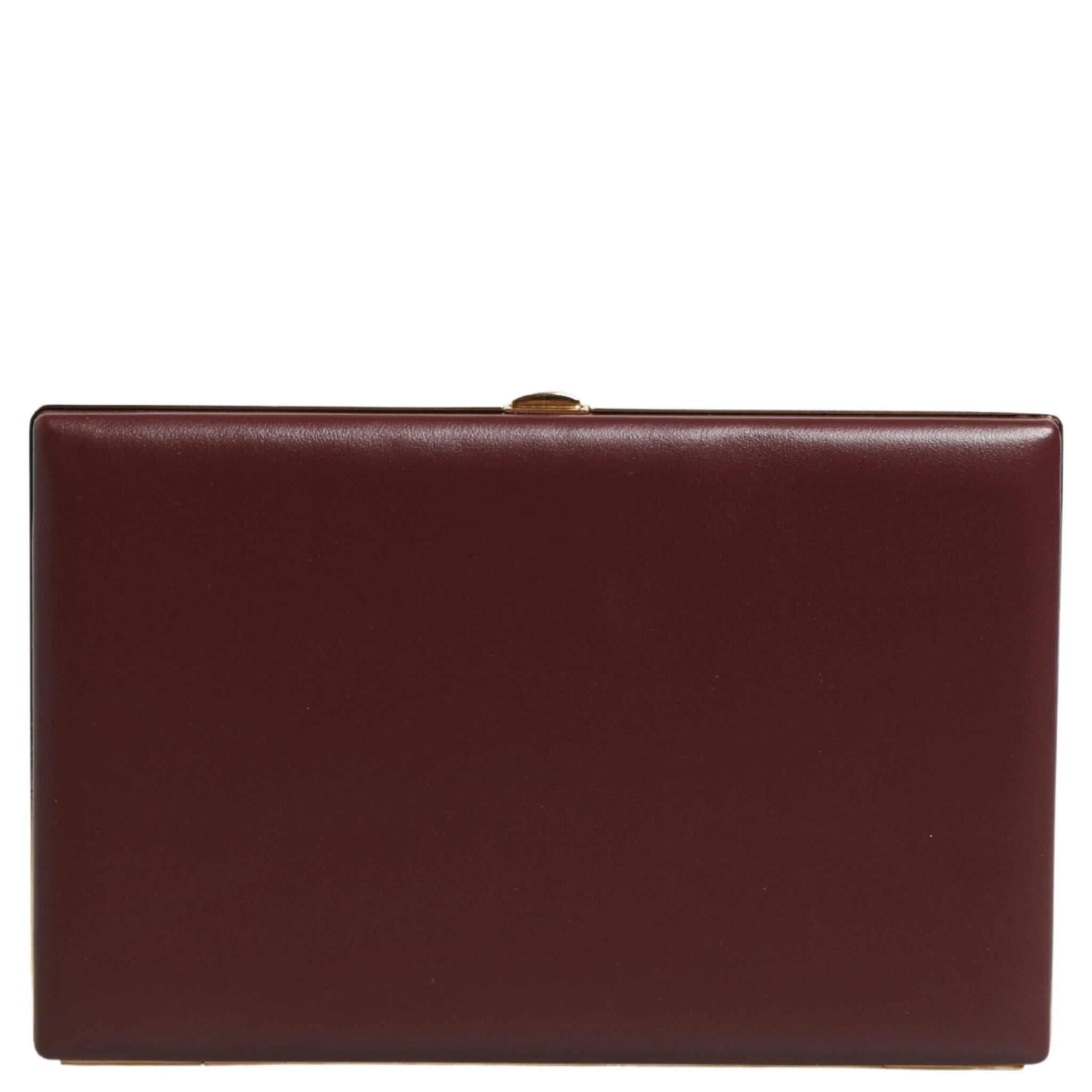 Brown Calfskin Leather Clutch Evening Women Purse Bag