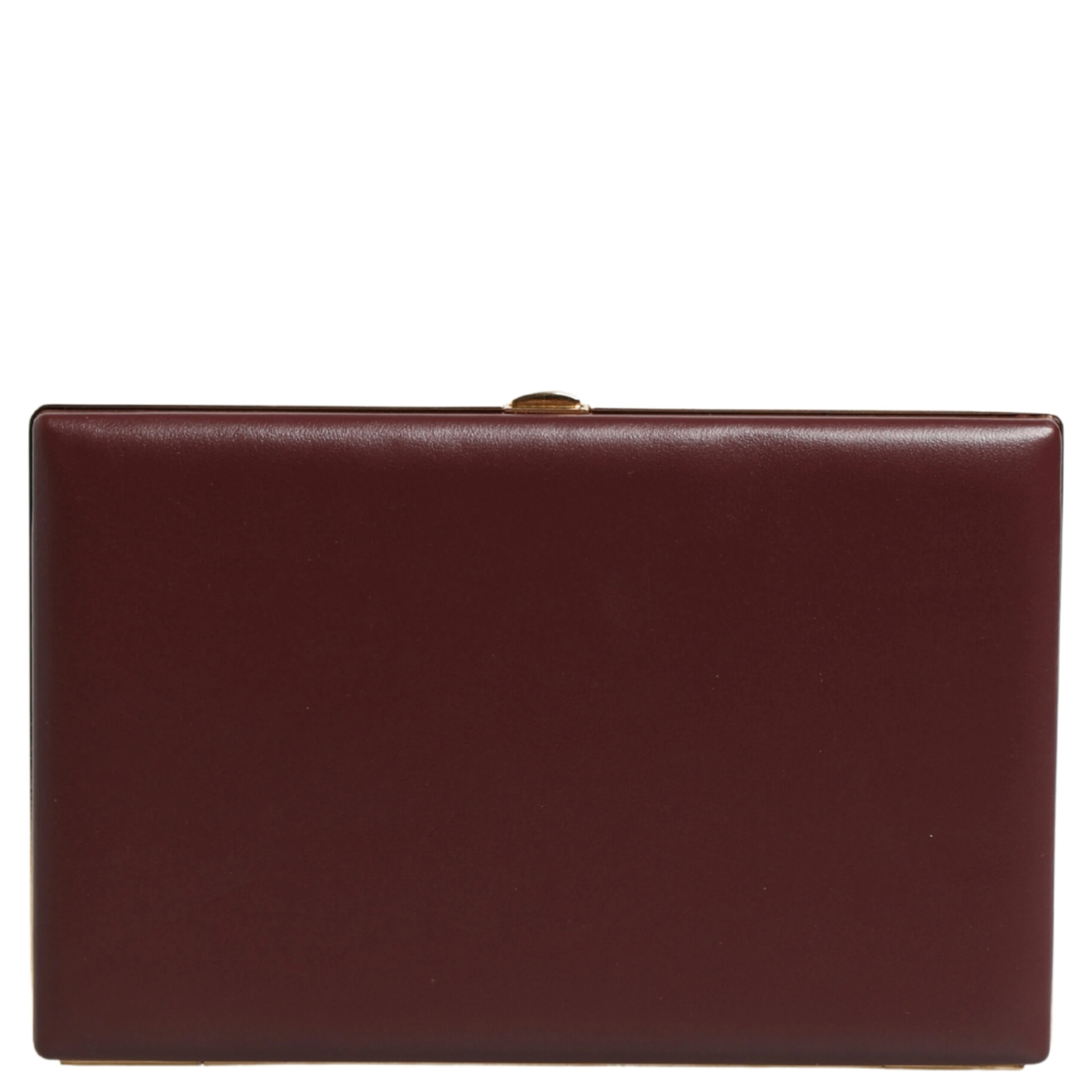 Brown Calfskin Leather Clutch Evening Women Purse Bag